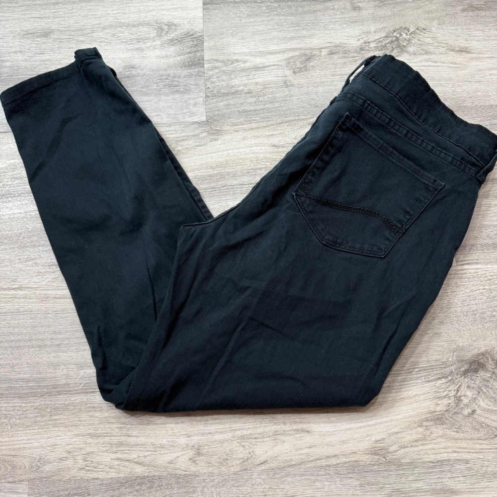 NYDJ Clarissa Ankle Jeans Black‎ Womens Size 12 Straight Leg Stretch Comfort